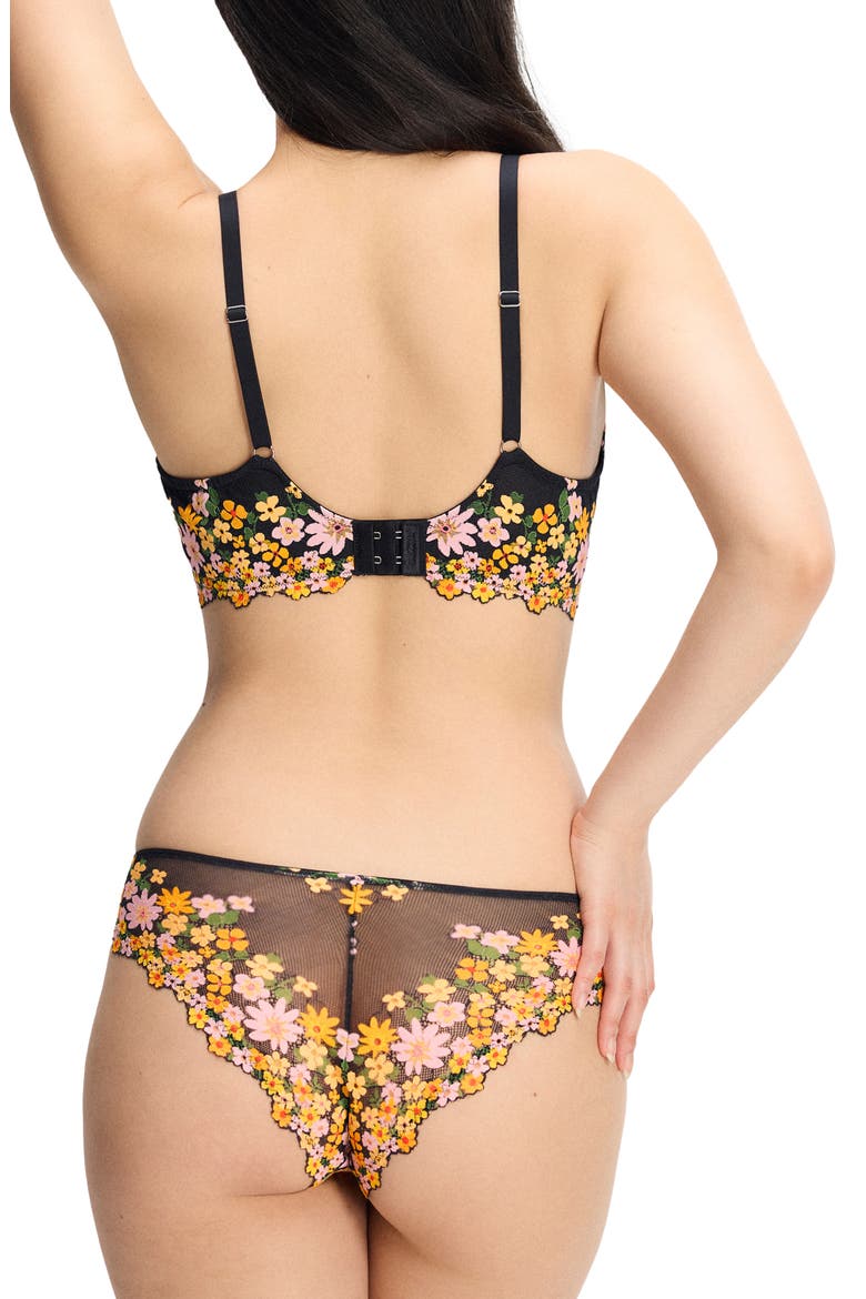 Wonderfleur Lace Unlined Demi Bra, Alternate, color, BLACK CAVIAR
