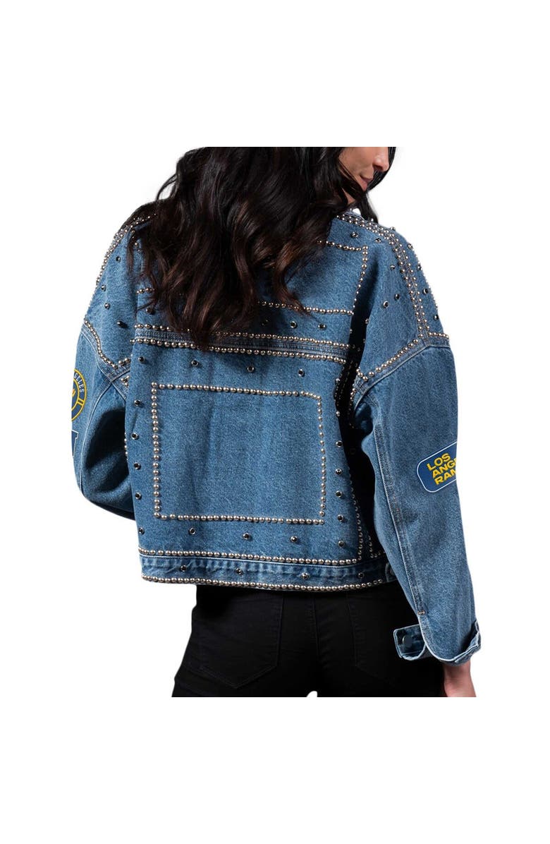 G-III 4HER BY CARL BANKS Women's G-III 4Her by Carl Banks Los Angeles Rams First Finish Medium Denim Full-Button Jacket, Alternate, color,