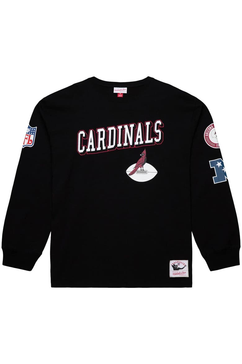 Men's Mitchell & Ness  Black Arizona Cardinals Training Camp Vintage Logos Long Sleeve T-Shirt, Alternate, color, Black