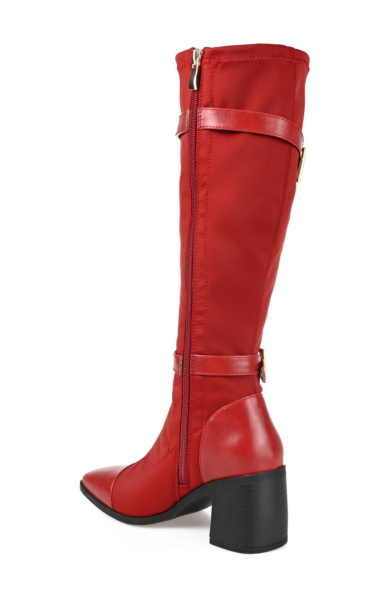 Journee Collection Gaibree Buckle Boot, Alternate, color, Red