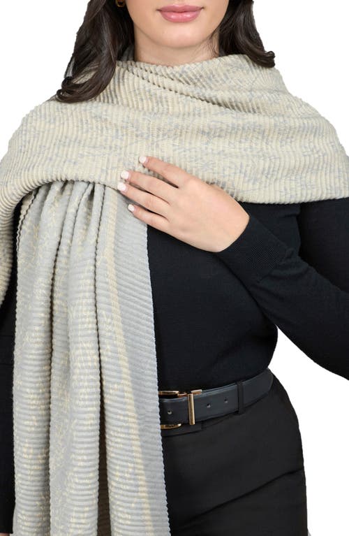Saachi Floral Crinkle Scarf In Pastel Grey