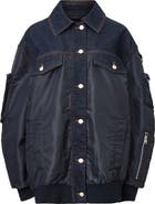 AllSaints Verity Mixed Media Bomber Jacket