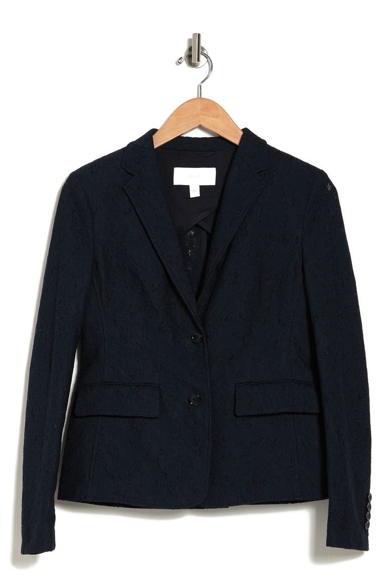 HUGO BOSS Jasice Lace Two Button Notch Lapel Blazer, Alternate, color, OPEN BLUE