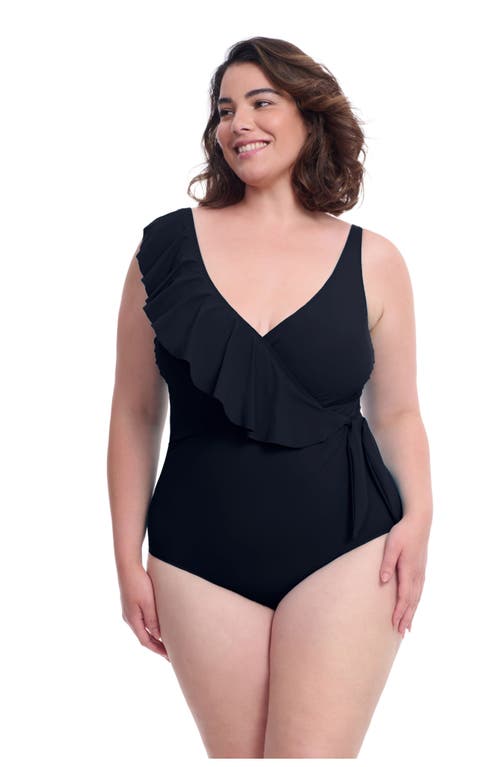 PROFILE BY GOTTEX PROFILE BY GOTTEX TUTTI FRUTTI PLUS SIZE RUFFLE SURPLICE ONE PIECE 