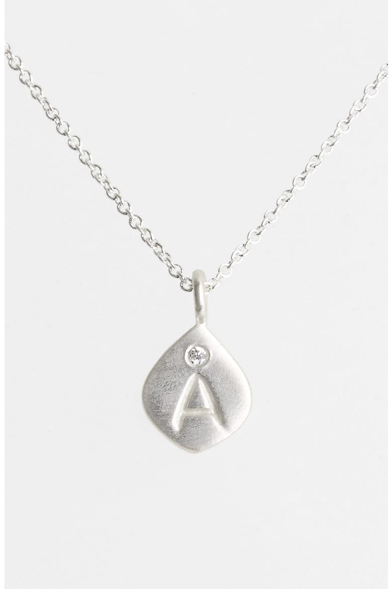 Small Initial Pendant Necklace, Alternate, color, A - SILVER