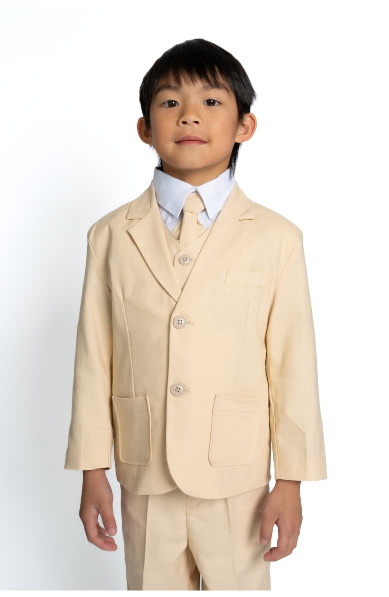 Peanut Butter Collection Kids' Joey Safari 5-Piece Linen Suit, Alternate, color, Sand