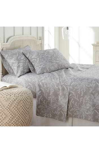 Southshore Fine Linens Winter Brush Sheet Set In Gray