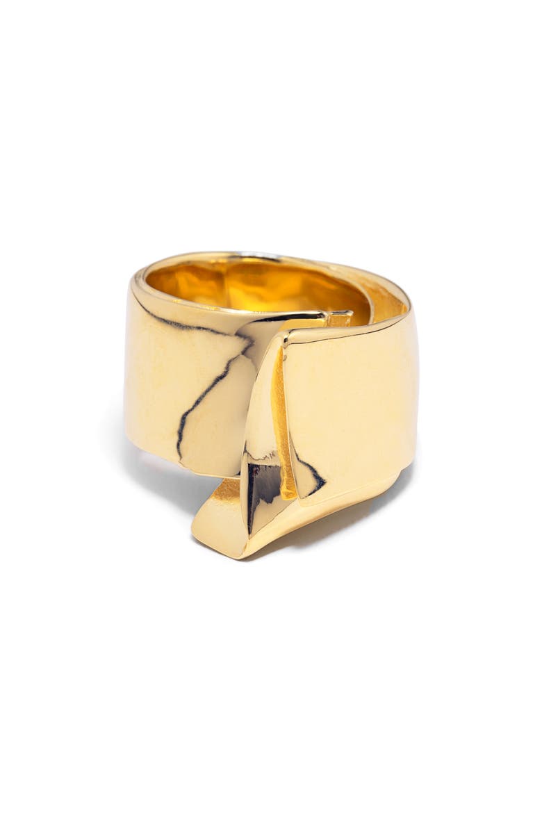 Draped Fold Ring, Alternate, color, 18CT GOLD PLATED
