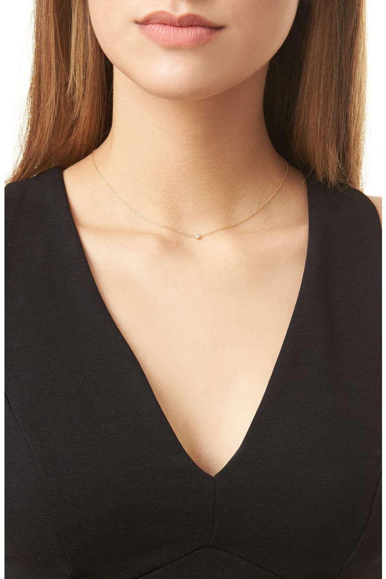 Diamond Bezel Pendant Necklace, Alternate, color, YELLOW GOLD