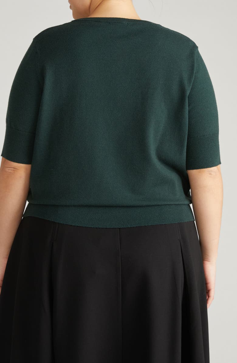 Universal Standard Rosie Short Sleeve Sweater, Alternate, color, Scarab Green