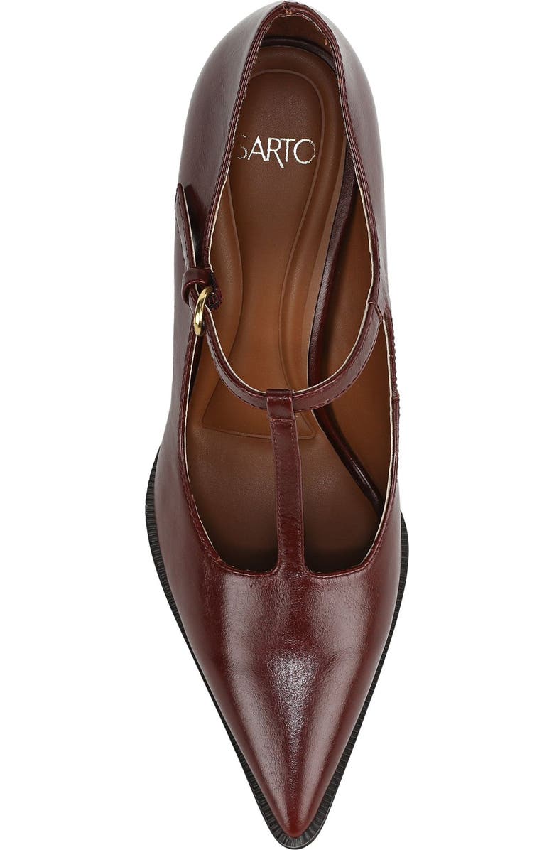 SARTO by Franco Sarto Atley T-Strap Pointed Toe Pump, Alternate, color, Mahogany Red