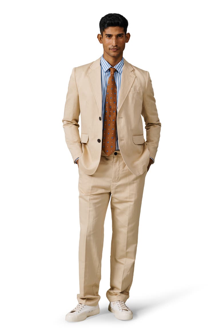 Pasmore Tailored Linen Blend Blazer, Alternate, color, Sand