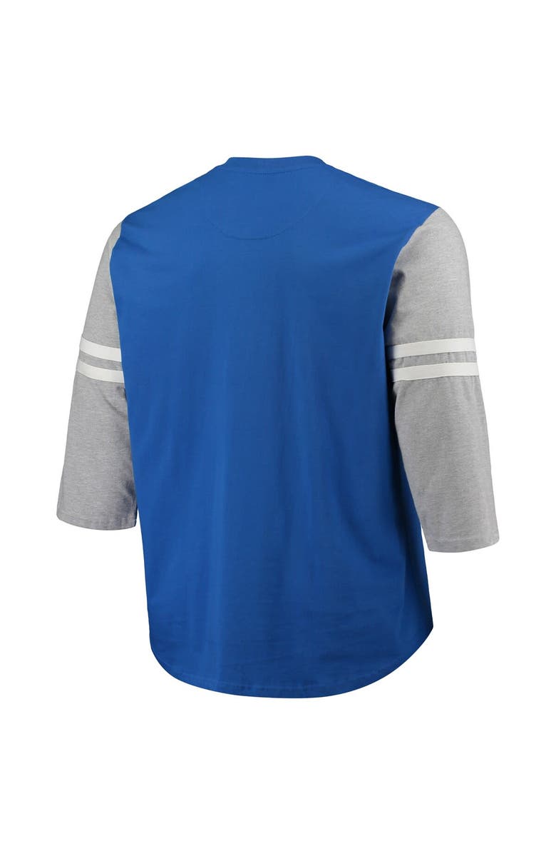 Mitchell & Ness Men's Mitchell & Ness Royal Los Angeles Rams Big & Tall Henley 3/4-Sleeve T-Shirt, Alternate, color, 