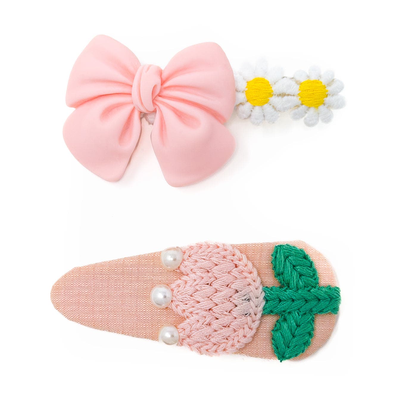 Puttisu 2pc Hair Clip Set - Bow Garden in Peachy Garden 