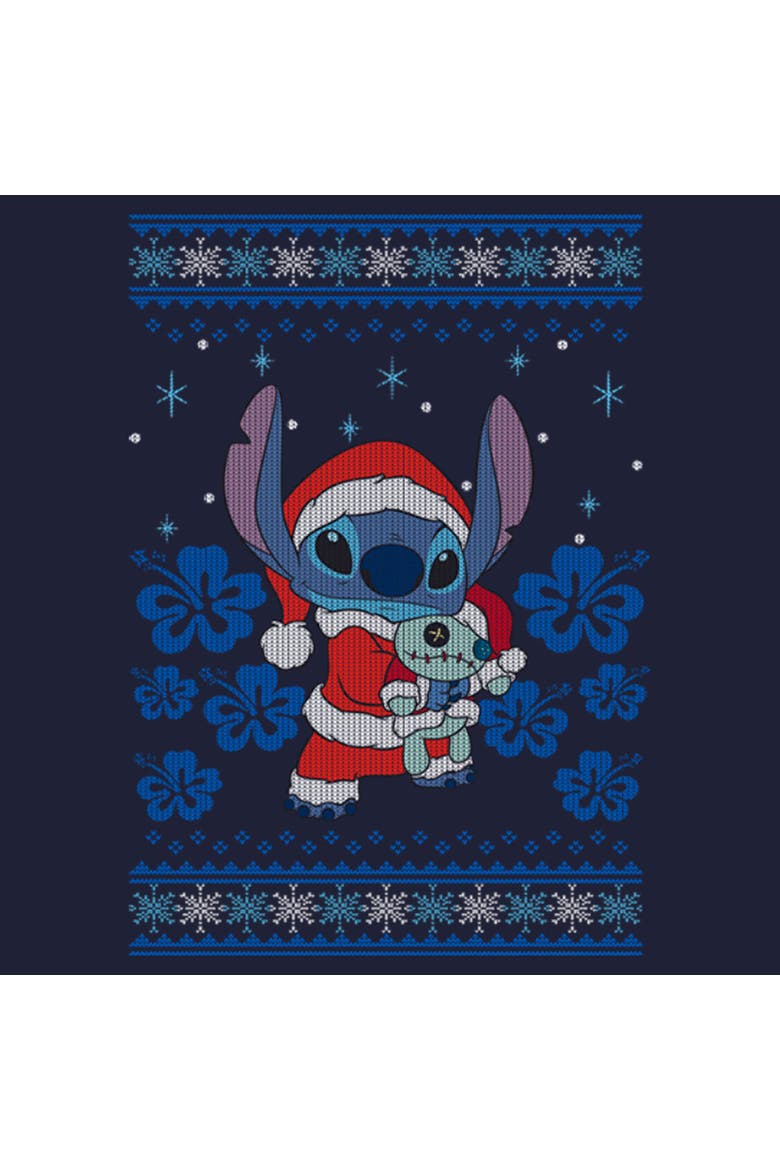 Women's Lilo & Stitch Christmas with Scrump  Graphic T-Shirt, Alternate, color, Navy Blue