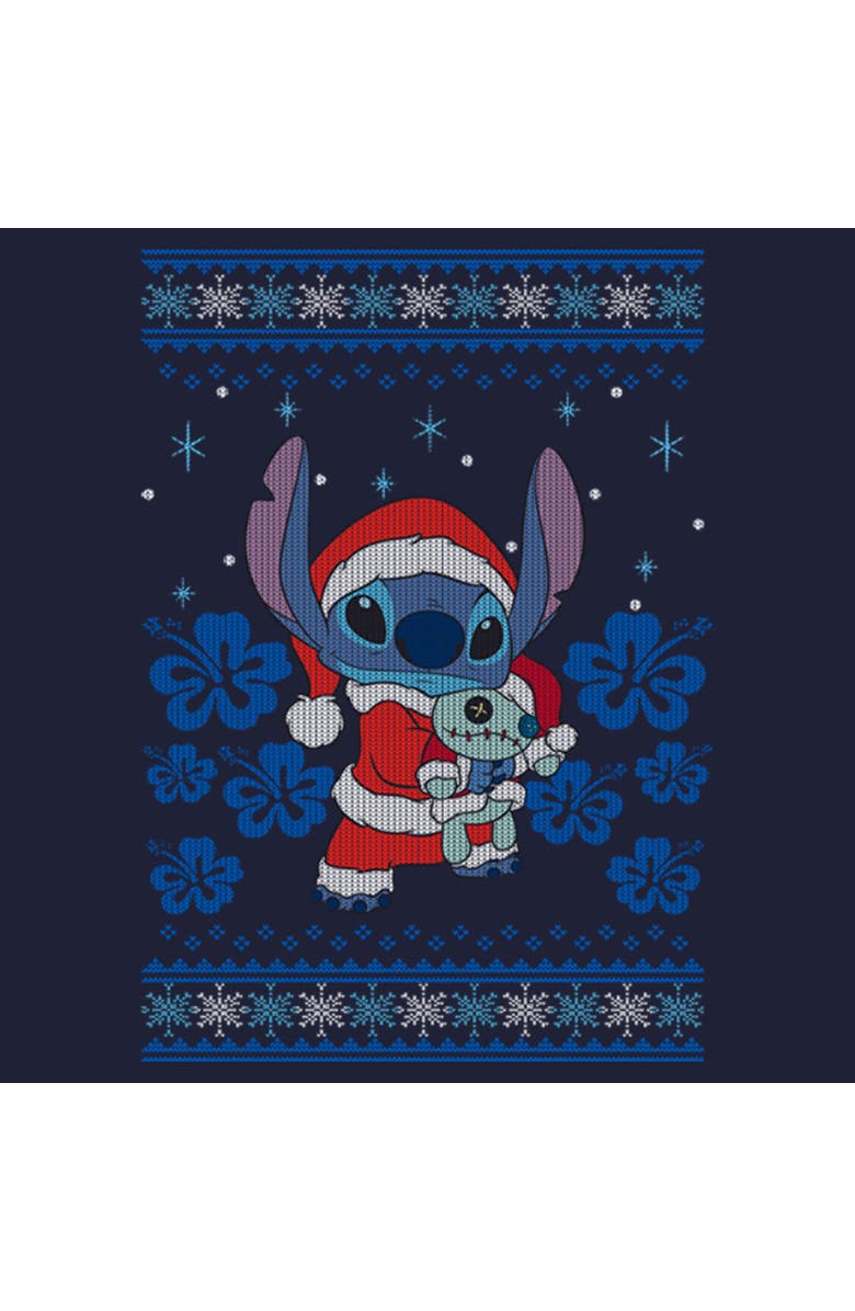 Lilo & Stitch Women's Lilo & Stitch Christmas with Scrump  Graphic T-Shirt, Alternate, color, Navy Blue