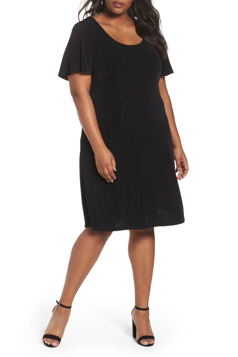 T-Shirt Dress, Main, color, BLACK