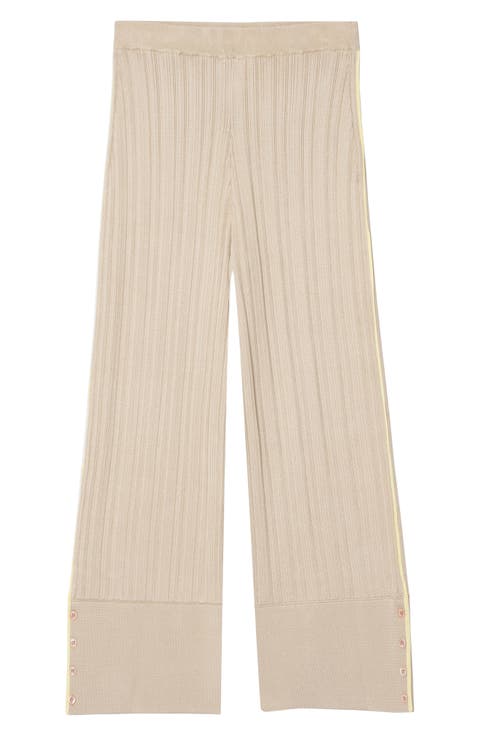 Wide Leg Rib Knit Pants