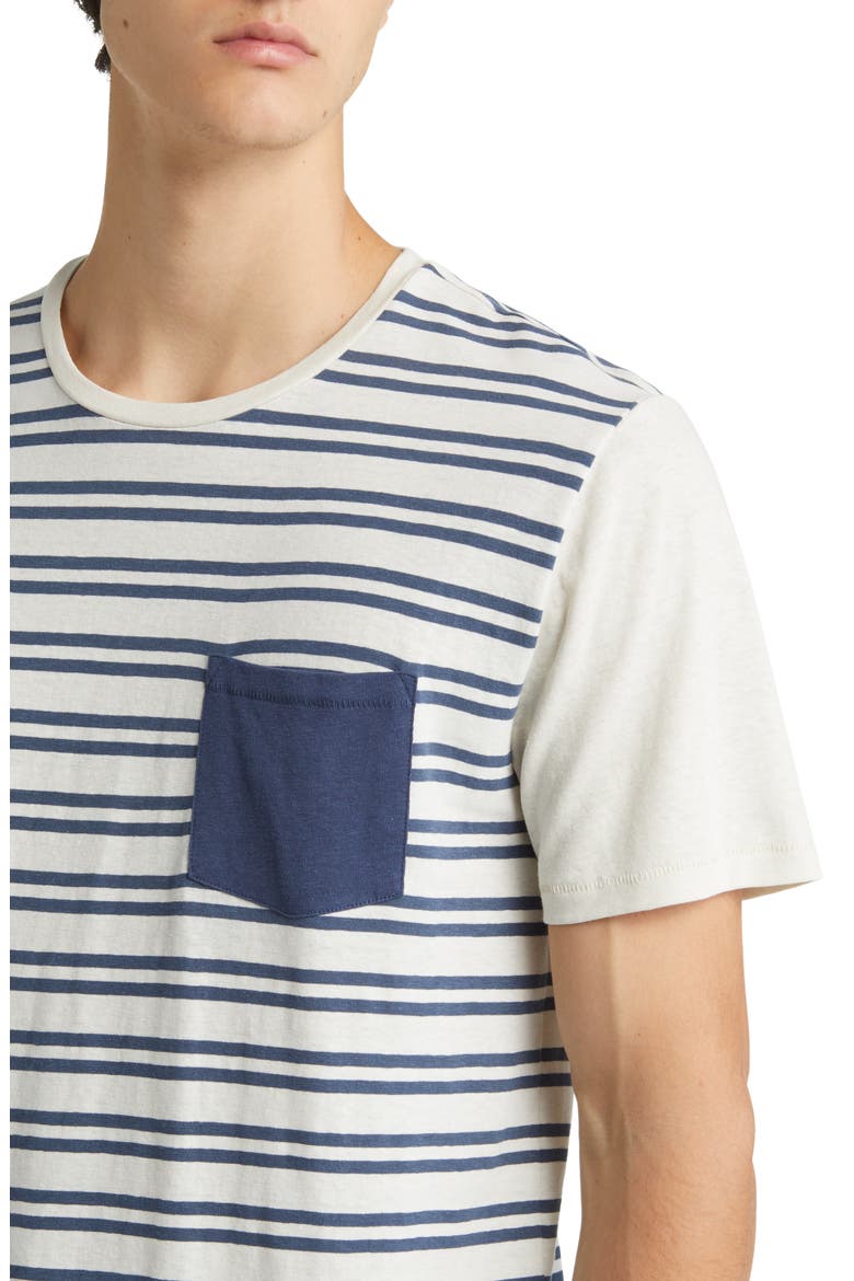 Valencia Stripe Hemp & Organic Cotton Pocket T-Shirt, Alternate, color, MARITIME STRIPE CANVAS