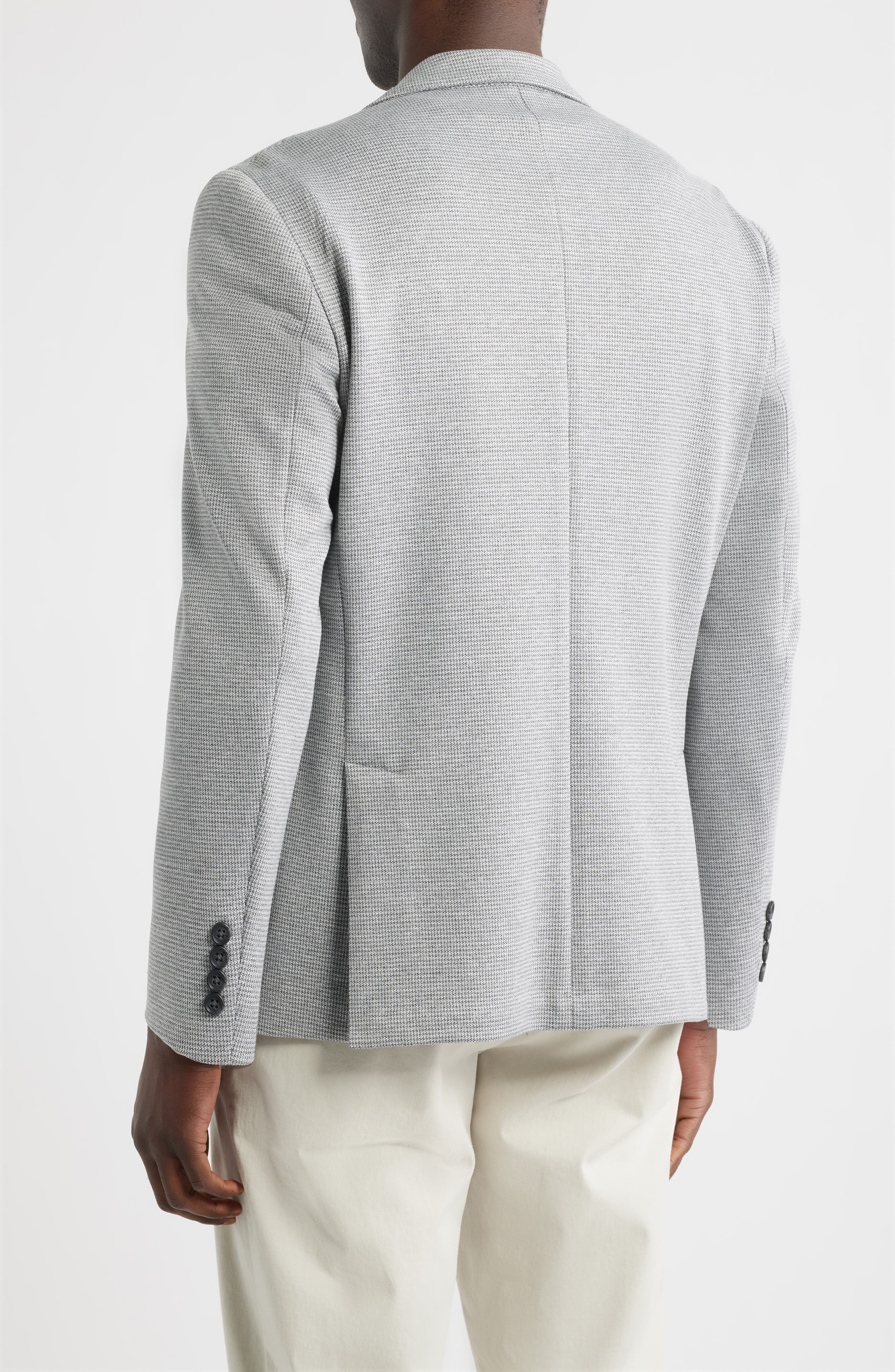 Henrik Trim Fit Grey Microcheck Knit Sport Coat - image 2
