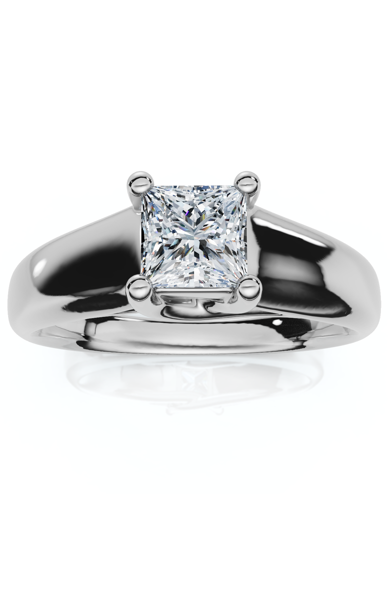 Bliss Diamond 1ct Princess Cut Lab Grown Diamond Solitaire Engagement Ring 14k Gold, Main, color, 14K White Gold