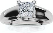Bliss Diamond 1ct Princess Cut Lab Grown Diamond Solitaire Engagement Ring 14k Gold