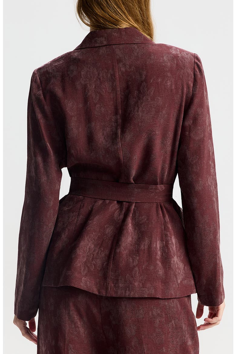 Nihara Waist-tie Tailored Jacket, Alternate, color, Burgundy Print