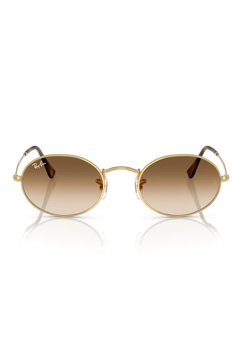 54mm Gradient Round Sunglasses, Main, color, GOLD FLASH