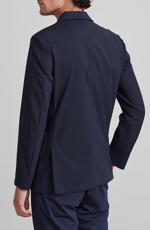 Emanuel Berg Technical Solid Navy 3-button Sport Coat In Blue