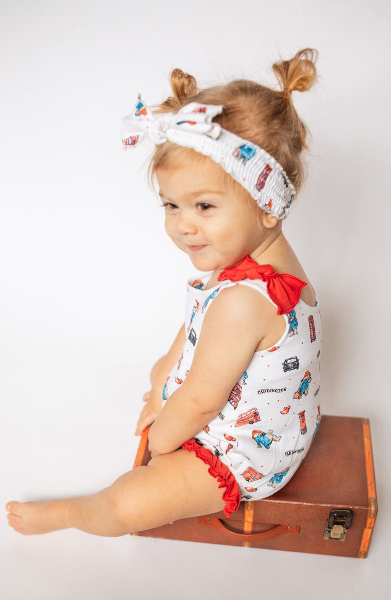 L'ovedbaby Paddington Bear Print Organic Cotton Bodysuit, Alternate, color, London Paddington