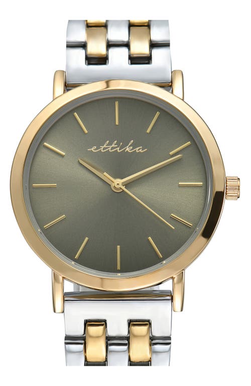Ettika Classic Round Dial Two-tone Bracelet Watch In Multi