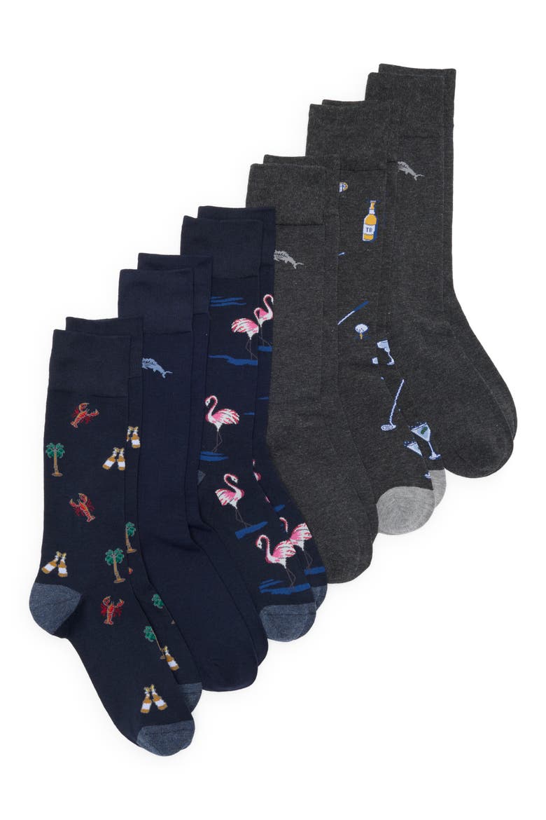 6-Pack Assorted Crew Socks, Main, color, NAVY/ CHARCOAL