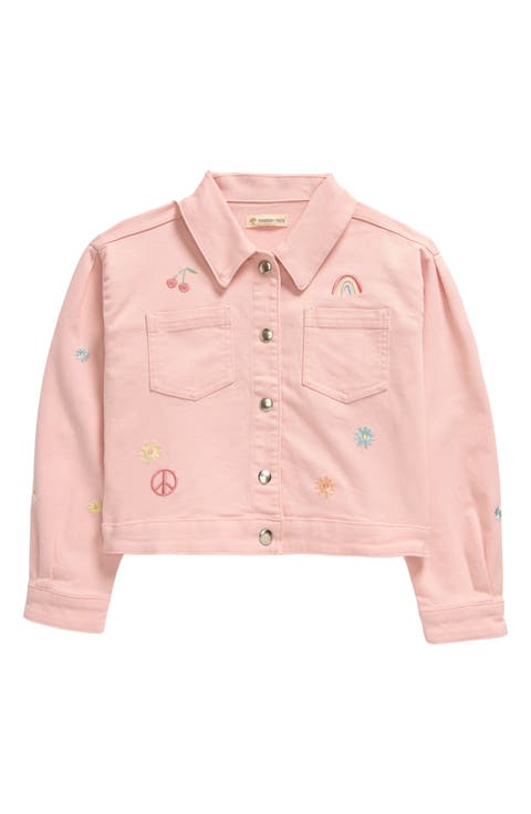 Kids' Embroidered Stretch Denim Jacket (Toddler, Little Kid & Big Kid)