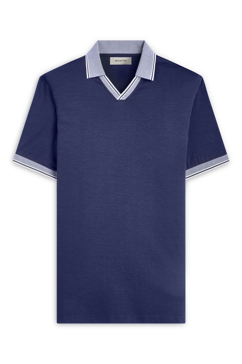 Tipped Johnny Collar Polo, Alternate, color, NAVY