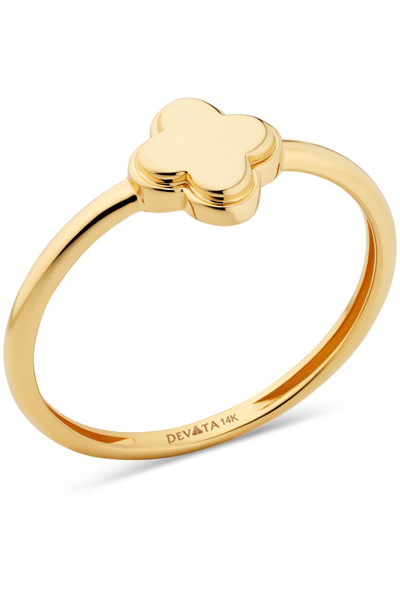 Clover Ring in 14K Gold, 8mm, Alternate, color, Yellow Gold