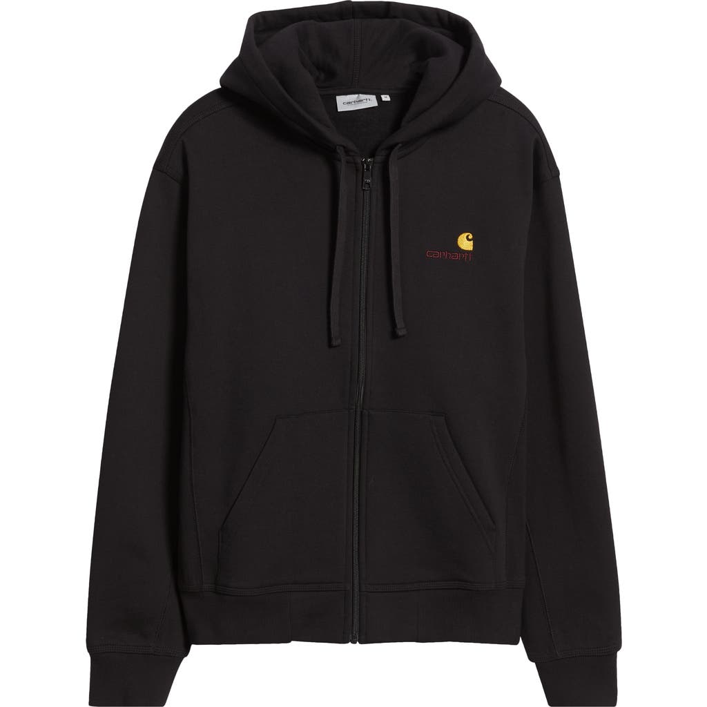 Carhartt Work In Progress American Script Cotton Blend Hoodie In Black