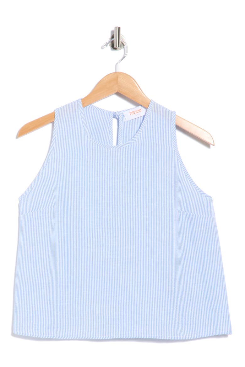 Stripe Sleeveless Cotton Top, Alternate, color, LIGHT BLUE