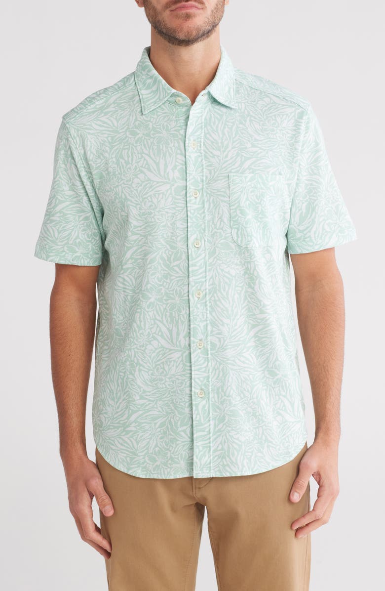 Tommy Bahama San Rio Jacquard Wild Hibiscus Short Sleeve Button-Up Shirt, Main, color,