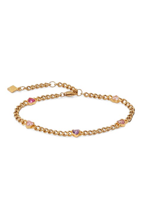 Heart Curb Chain Bracelet