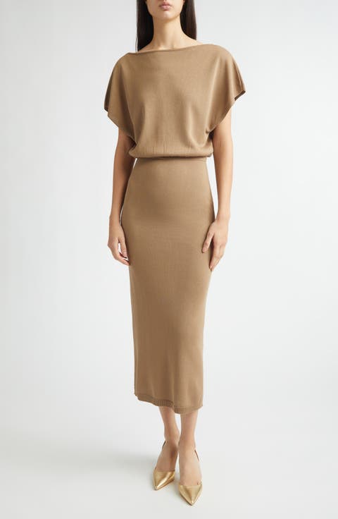 Slinky Blouson Sweater Dress