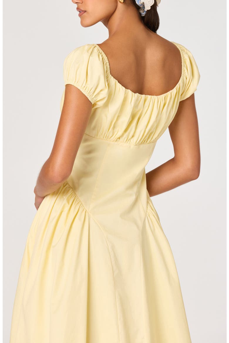 Adilene Cap Sleeve Midi Dress, Alternate, color, YELLOW