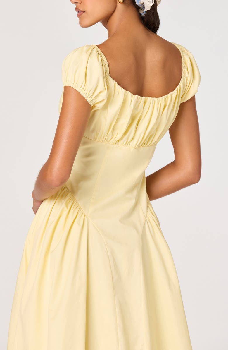 ASTR the Label Adilene Cap Sleeve Midi Dress, Alternate, color, Yellow