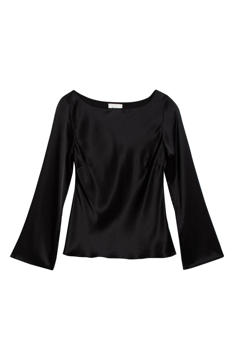 Reformation Marlow Silk Top, Main, color, Black
