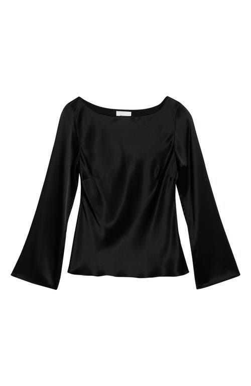 Reformation Marlow Silk Top In Black