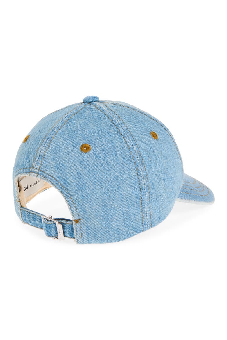 Ami de Coeur Embroidered Denim Baseball Cap, Alternate, color, BLEU USED