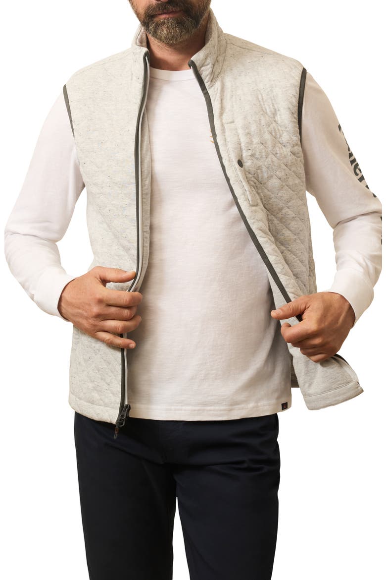 Epic Quilted Fleece Vest, Main, color, IVORY PEAK HEATHER