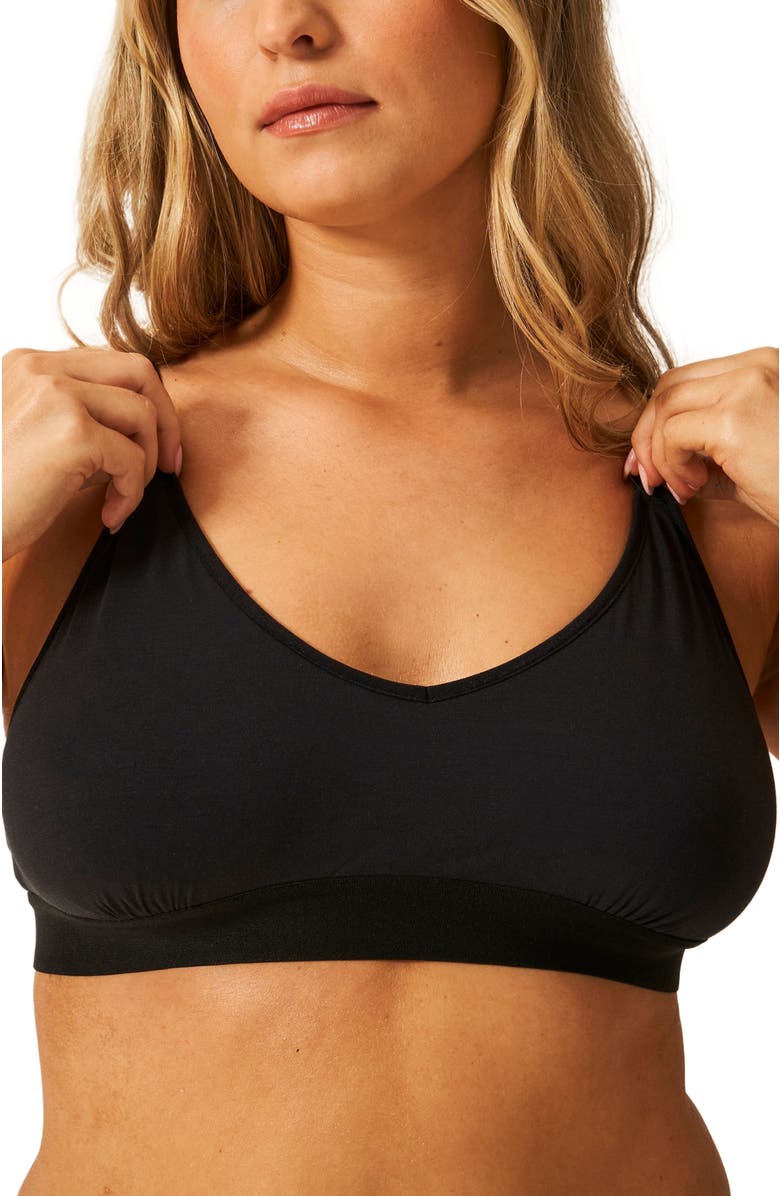 Stripe & Stare T-Shirt Bra & Orignal Knicker Set, Alternate, color, Black