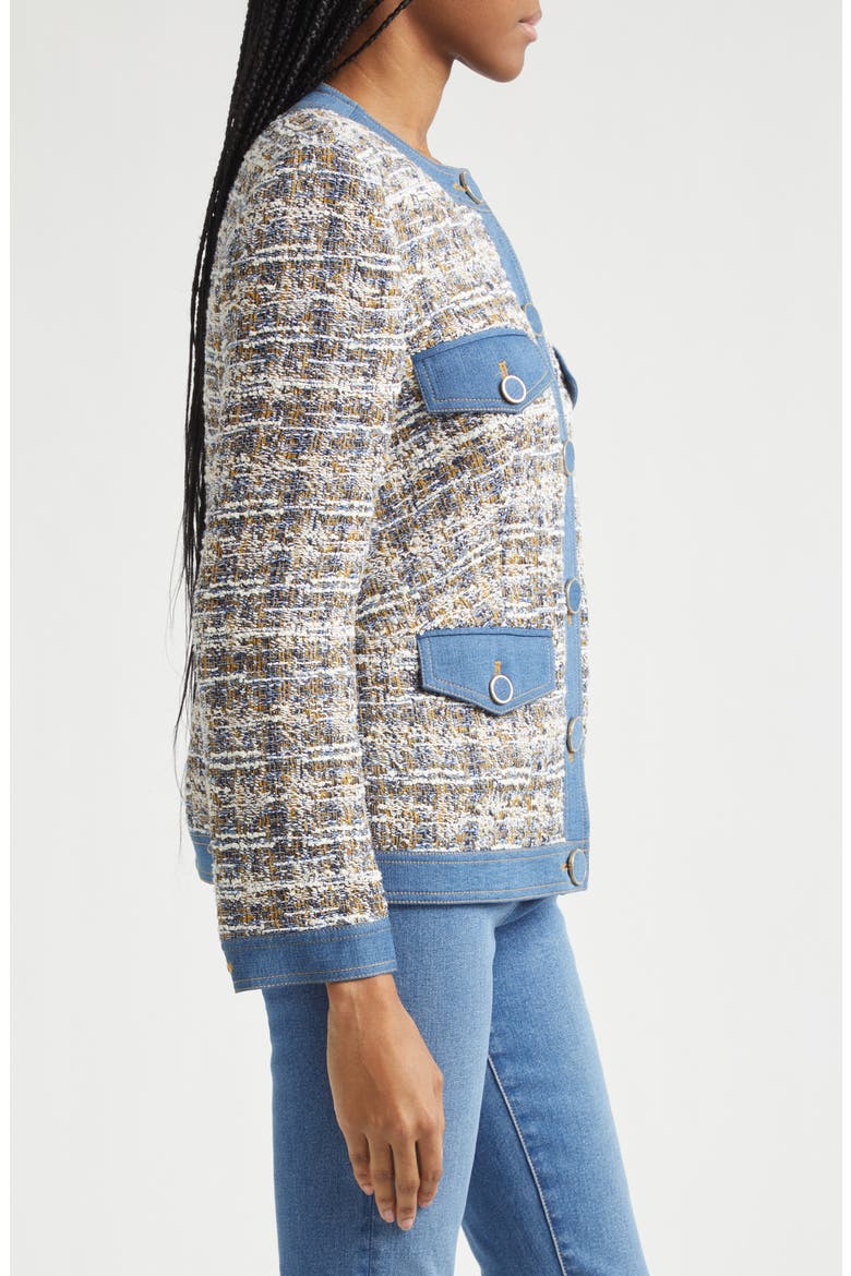Ainslee Tweed & Denim Jacket, Alternate, color, NAVY MULTI