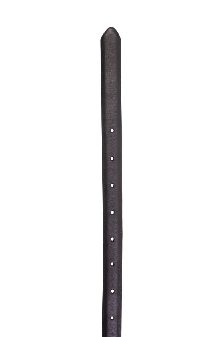 Oval Belt, Alternate, color, Black Leather/Silver