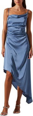 ASTR the Label Mirie Asymmetric Satin Dress